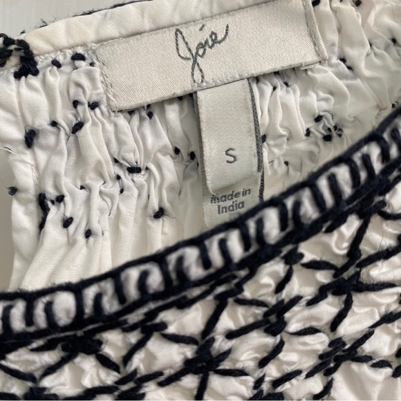Joie Ghada Smocked Top Black and White Size Small - Picture 7 of 10